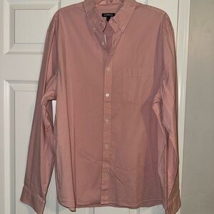 Express Men’s Pink Button-Down Long Sleeve Shirt